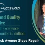 Century-Kleinfelder Project Manager Caleb Percy is pictured accepting an award at the Maryland Quality Initiative (MdQI) Conference