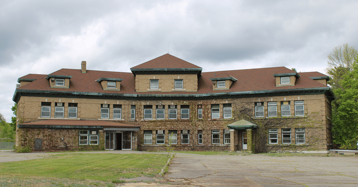 Rear facade of Great Northern Paper Admin Building