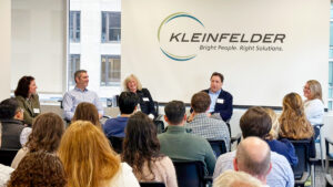 Roundtable discussion at Kleinfelder's Boston office, 2023