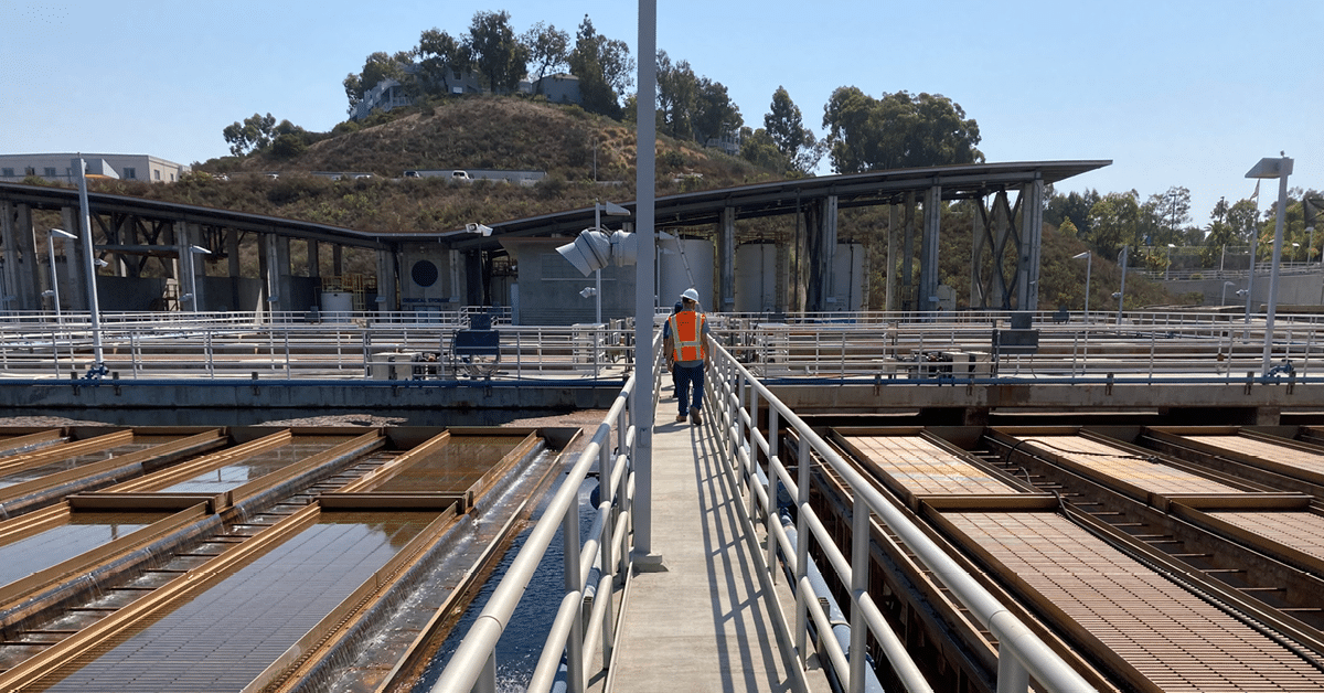 Kleinfelder's Ed Matthews walks the Miramar Clearwell Improvements project site