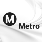 LA Metro logo with gray-marble background