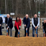 Scott Rathfon (far left) joins Secretary Majeski (2nd from right) and other dignitaries for the official groundbreaking of the Georgetown-to-Lewes Trail.