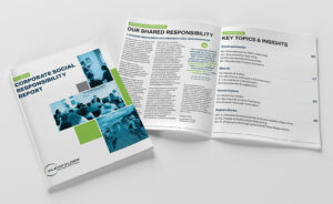 corporate social responsibility report mockup