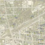 map of New London, Ohio, with pins for lead service line locations