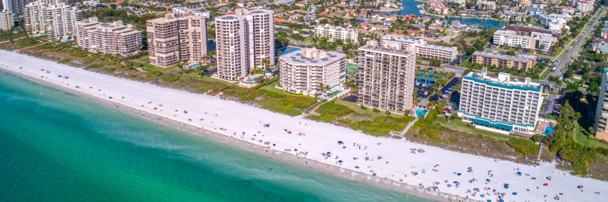 Aerial View of Marco Island, A popular Tourist Town in Florida