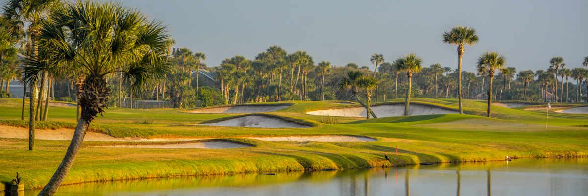 Palm trees on Lake Vedra. Ponte Vedra Beach, Florida