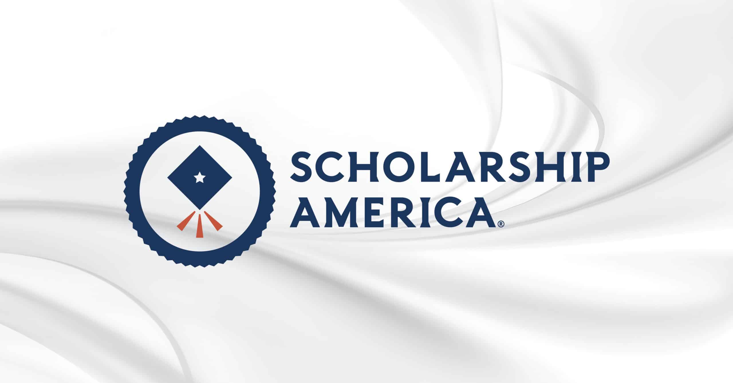 Scholarship America organization logo on white marble background