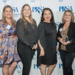 Anna Finlay (KCS), Jennifer Winn (EVMWD), Sylvia Ornelas (EVMWD), Gina Chapa (KCS), Christina Henry (EVMWD), and Haley Munson (EVMWD) receiving the PRSA-IE Polaris Award
