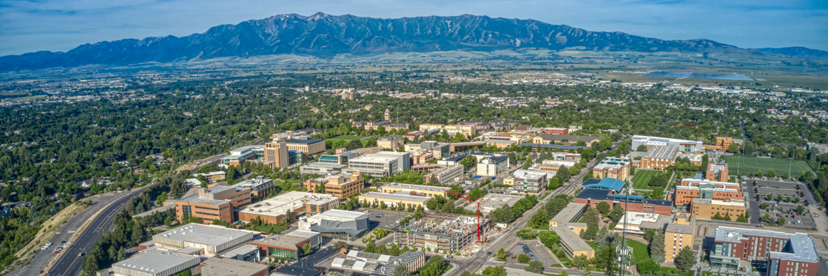 Aerial View of Utah State University in Logan