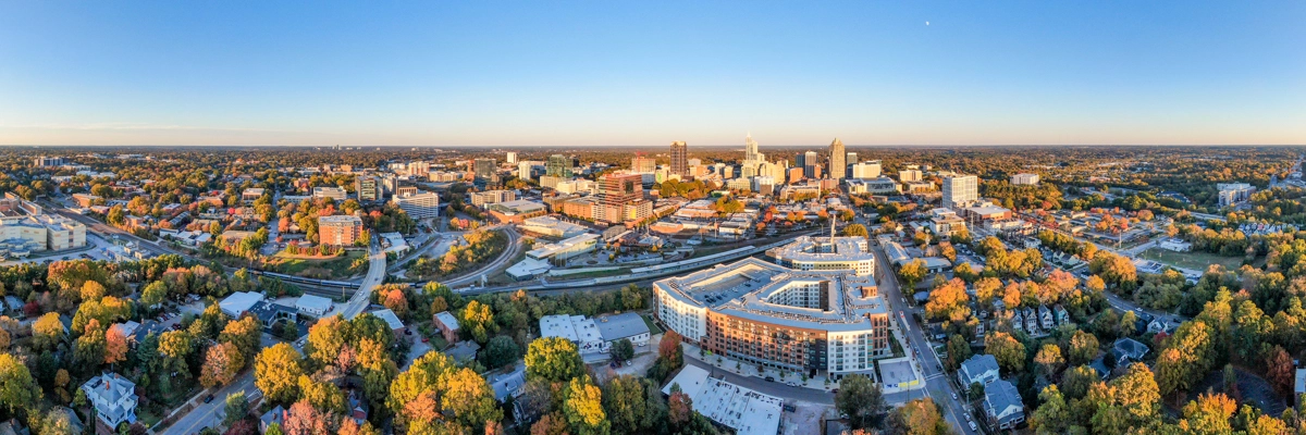 Raleigh, North Carolina, skyline aerial photo