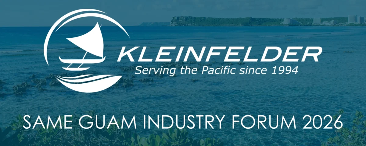 SAME Guam Industry Forum 2026 Kleinfelder Pacific featured image with Tumon beachscape with teal overlay