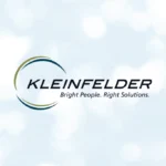 Kleinfelder Logo Kleinfelder logo on blue cloud background