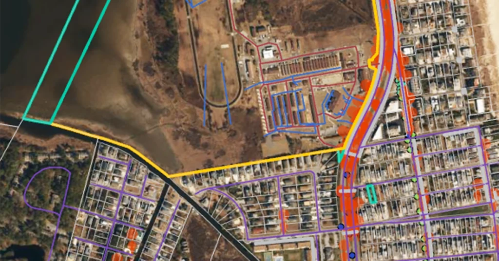 NRNP Program National Road Network pilot program mapping of rail assets overlay on city map