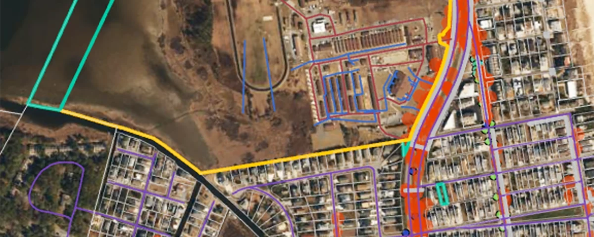 National Road Network pilot program mapping of rail assets overlay on city map