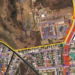National Road Network pilot program mapping of rail assets overlay on city map